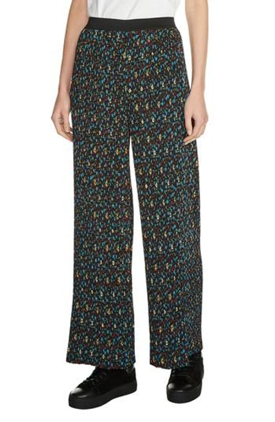 Maje Floral Print Pleat Pants In Printed