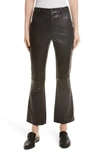 HELMUT LANG STRETCH LEATHER FLARE PANTS,H07HW204