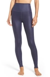 Alo Yoga Airbrush High-waist Sport Leggings, Rich Navy Glossy In Rich Navy