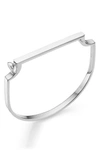 Monica Vinader Engravable Signature Thin Petite Bangle In Metallic