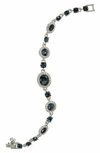 Givenchy Faceted Stone And Pave Link Bracelet In Blue / Silver