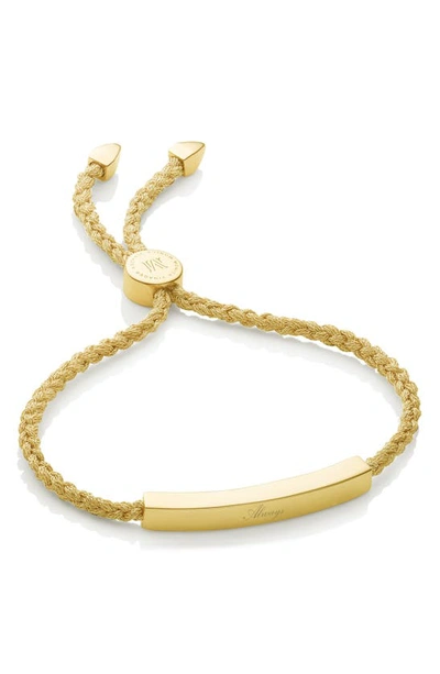 Monica Vinader Linear Bar Friendship Bracelet In Gold Metallica