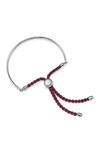 Gucci Engravable Fiji Friendship Bracelet In Silver/ Red Berry