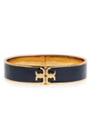 TORY BURCH RAISED LOGO ENAMEL HINGE BRACELET,41872