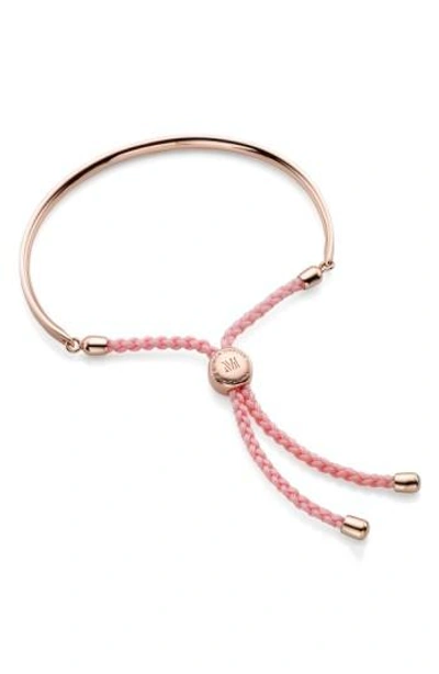 Monica Vinader Engravable Fiji Friendship Bracelet In Rose Gold/ Ballet Pink