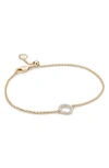 Monica Vinader Diamond And 18k Yellow Gold Vermeil Riva Mini Circle Bracelet In Gold/ Diamonds