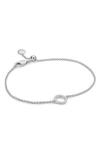 Monica Vinader Riva Mini Circle Sterling Silver And Diamond Bracelet In Silver/ Diamond