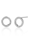 Monica Vinader Riva Diamond Circle Stud Earrings In Silver