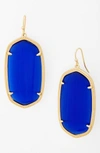 Kendra Scott Danielle - Large Oval Statement Earrings In Cobalt/ Gold