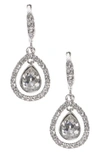 Givenchy Crystal Orbital Pave Drop Earrings In Silver