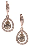 Givenchy Crystal Orbital Pave Drop Earrings In Rose Gold / Silk