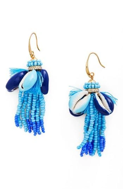 Rebecca Minkoff Lola Seed Bead Tassel Earrings In Blue