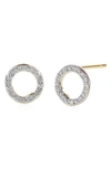 Monica Vinader Riva Diamond Circle Stud Earrings In Gold