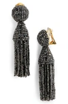 OSCAR DE LA RENTA 'CLASSIC SHORT' TASSEL DROP CLIP EARRINGS,0J102