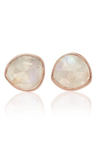 Monica Vinader 'siren' Semiprecious Stone Stud Earrings (nordstrom Exclusive) In Silver/ Amazonite