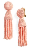 Oscar De La Renta 'classic Short' Tassel Drop Clip Earrings In Grapefruit