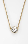 Givenchy Necklace, Swarovski Element Pendant, 16" + 2" Extender In Gold/ Clear Crystal