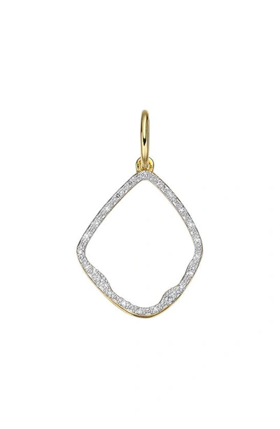 Monica Vinader Riva Diamond Hoop Pendant Charm In Yellow Gold