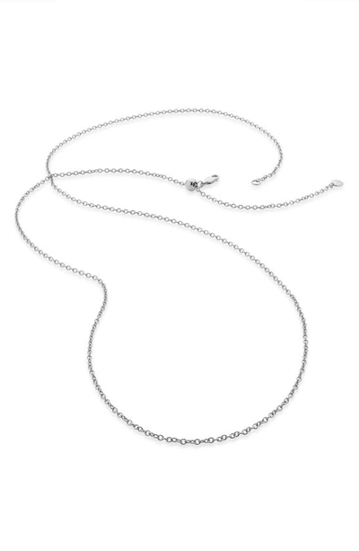 Monica Vinader 32 Inch Adjustable Rolo Chain In Silver