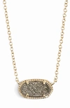 Kendra Scott Elisa Birthstone Pendant Necklace In Silver/ Platinum Drusy