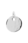 Monica Vinader Hammered Pendant In Silver