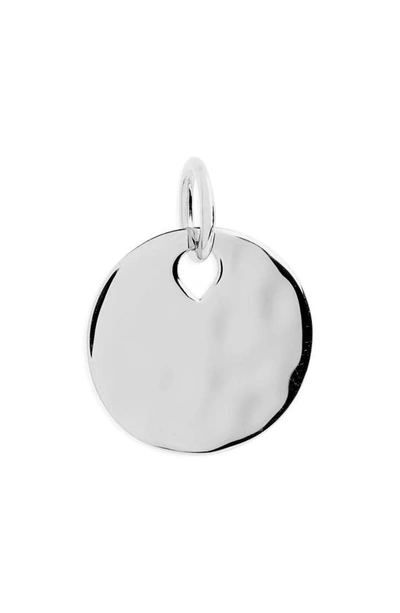 Monica Vinader Hammered Pendant In Silver