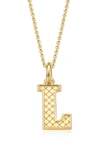Monica Vinader Alphabet Pendant In Gold - And