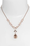 Givenchy Multi-crystal Y-neck Necklace In Rose Gold/ Silk