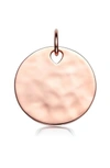 Monica Vinader Ziggy 18ct Rose Gold-plated Vermeil Silver Round Pendant In Rose Gold
