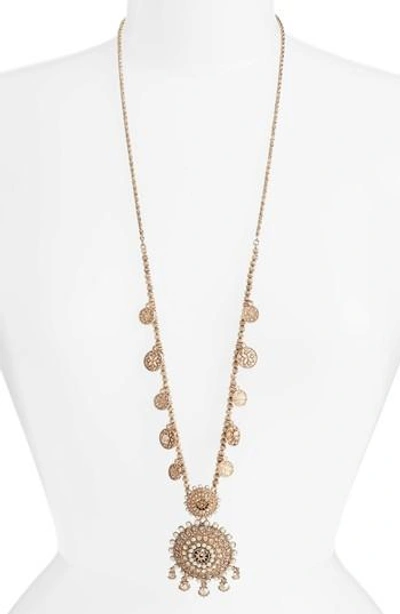 Marchesa Pendant Necklace, 38 In Gold/clear