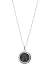 Ippolita Stella Lollipop Pendant Necklace In Hematite Doublet With Diamonds In Sterling Silver, 16 In Silver/hematite