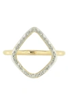 Monica Vinader Riva Diamond Hoop Ring In Yellow Gold