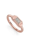 Monica Vinader Baja Deco Diamond Ring In Rose Gold