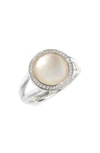 Ippolita Stella Mini Lollipop Ring In Mother-of-pearl Doublet With Diamonds, 0.15 In Silver/ White Mother Of Pearl