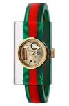 GUCCI PLEXIGLAS BRACELET WATCH, 24MM X 40MM,YA143501