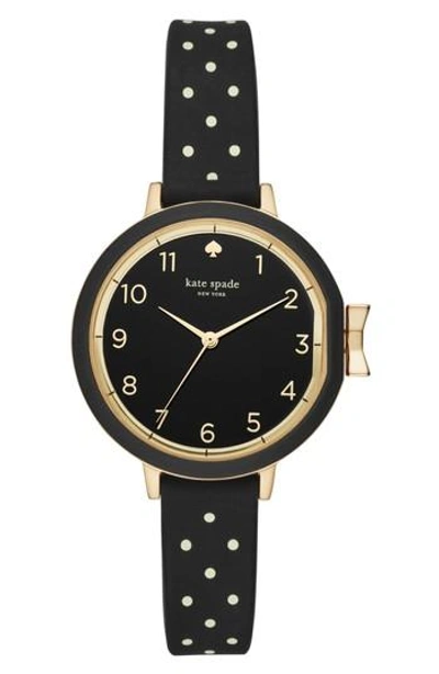 Kate Spade Women's Goldtone Stainless Steel & Silicone Strap Watch In Black