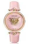 VERSACE PALAZZO EMPIRE LEATHER STRAP WATCH, 39MM,VCO030017