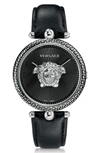 VERSACE PALAZZO EMPIRE LEATHER STRAP WATCH, 39MM,VCO060017