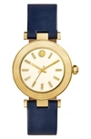 TORY BURCH CLASSIC-T LEATHER STRAP WATCH, 36MM,TBW9001
