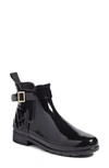 Hunter Original Refined Chelsea Wellington Boots In Black Gloss In Black