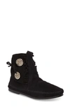 Minnetonka Two-button Hardsole Bootie In Black