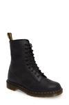 Dr. Martens' 1460 Waterproof 8 Eye Boots In Black Virginia Leather