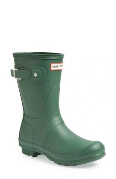 Hunter Original Short Waterproof Rain Boot In Green