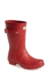 Hunter Original Tour Short Gloss Packable Rain Boot In Military Red