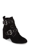 Rebecca Minkoff Women's Logan Studded Suede Block Heel Booties In Black Suede