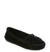 Minnetonka Womens Faux Suede Driving Moccasins Moccasins In Black