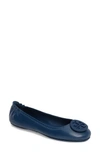 Tory Burch Women's Minnie Leather Travel Ballet Flats In Symphony Blue