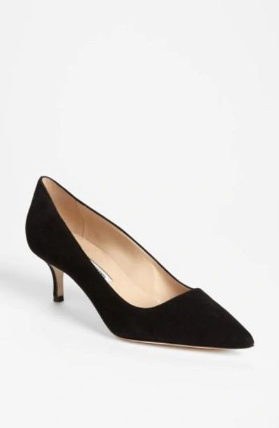 Manolo Blahnik Bb Suede 50mm Pump In Black