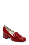 Gucci Marmont Gg Patent Leather Loafer Pumps In Red