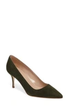 Gucci Bb Pump In Olive Green Suede